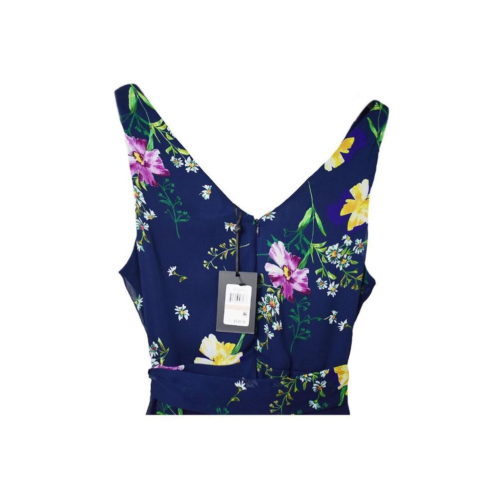 DKNY Women’s Dress La Fleur Goddess Chiffon V-Neck Wrap Size 14 - Picture 5 of 6